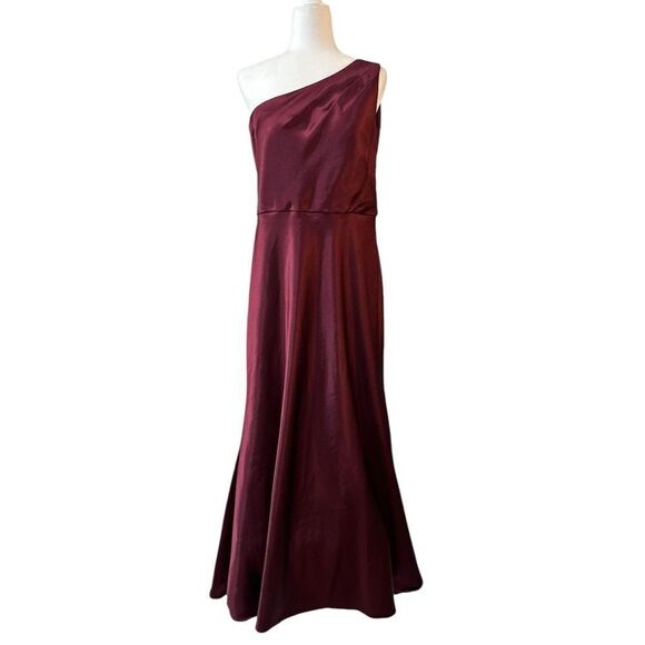 Jenny Yoo Lena One Shoulder Maxi Dress Hibiscus Size 16 - Picture 5 of 16